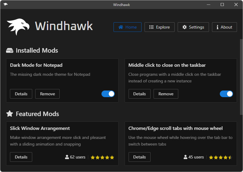 Windows 10 Windhawk full